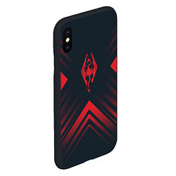 Чехол iPhone XS Max матовый Красный Символ Skyrim на темном фоне со стрелками, цвет: 3D-черный — фото 2