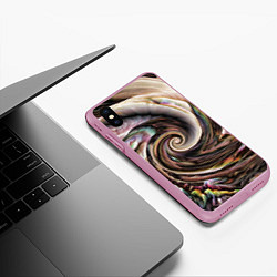 Чехол iPhone XS Max матовый Картина-абстракция Ураган, цвет: 3D-розовый — фото 2