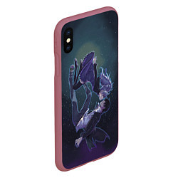 Чехол iPhone XS Max матовый Darker than black арт, цвет: 3D-малиновый — фото 2