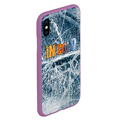 Чехол iPhone XS Max матовый IN COLD horizontal logo with ice, цвет: 3D-фиолетовый — фото 2