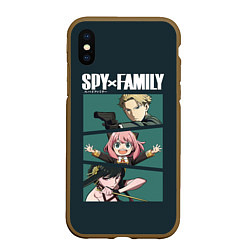 Чехол iPhone XS Max матовый SPY X FAMILY СЕМЬЯ ШПИОНА ЛОЙД, АНЯ, ЙОР, цвет: 3D-коричневый