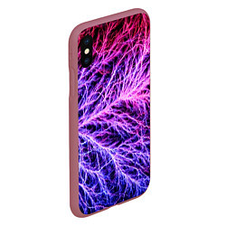 Чехол iPhone XS Max матовый Авангардный неоновый паттерн Мода Avant-garde neon, цвет: 3D-малиновый — фото 2