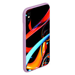 Чехол iPhone XS Max матовый Авангардная объёмная композиция Avant-garde three, цвет: 3D-сиреневый — фото 2