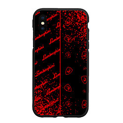 Чехол iPhone XS Max матовый LAMBORGHINI Арт Паттерны, цвет: 3D-черный