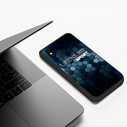 Чехол iPhone XS Max матовый ЛЕКСУС Sport Соты, цвет: 3D-черный — фото 2