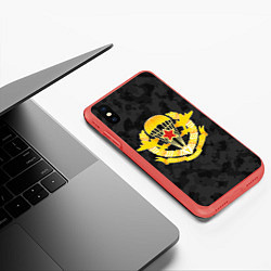 Чехол iPhone XS Max матовый ВДВ ЧЕРНЫЙ КАМУФЛЯЖ, цвет: 3D-красный — фото 2
