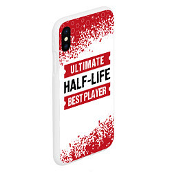 Чехол iPhone XS Max матовый Half-Life: красные таблички Best Player и Ultimate, цвет: 3D-белый — фото 2