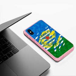 Чехол iPhone XS Max матовый ВДВ РАЗОРВАННАЯ ТКАНЬ, цвет: 3D-баблгам — фото 2