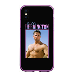 Чехол iPhone XS Max матовый Billy Herrington Photo, цвет: 3D-фиолетовый