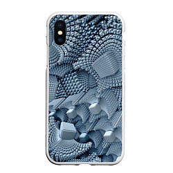 Чехол iPhone XS Max матовый GEOMETRIC FRACTAL CUBES