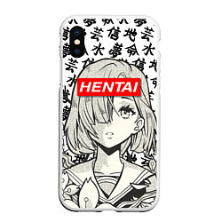 Чехол iPhone XS Max матовый HENTAI SCHOOL GIRL ХЕНТАЙ ШКОЛЬНИЦА, цвет: 3D-белый