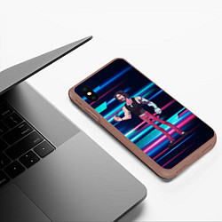 Чехол iPhone XS Max матовый Johnny Джонни Cyberpunk, цвет: 3D-коричневый — фото 2