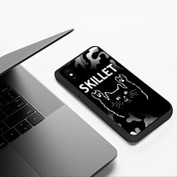 Чехол iPhone XS Max матовый Группа Skillet и Рок Кот, цвет: 3D-черный — фото 2