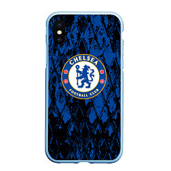 Чехол iPhone XS Max матовый CHELSEA F ЧЕЛСИ LOGO, цвет: 3D-голубой