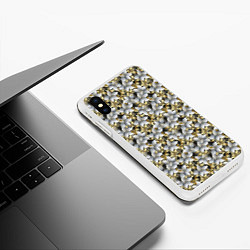 Чехол iPhone XS Max матовый Объемные 3D лепестки цветы, цвет: 3D-белый — фото 2