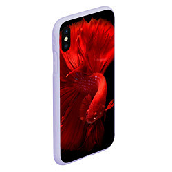 Чехол iPhone XS Max матовый Бойцовская-рыбка, цвет: 3D-светло-сиреневый — фото 2