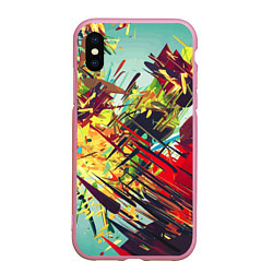 Чехол iPhone XS Max матовый Смелые мазки краски Экспрессионизм Bold strokes of