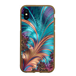 Чехол iPhone XS Max матовый Floral composition Цветочная композиция, цвет: 3D-коричневый