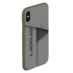 Чехол iPhone XS Max матовый Lexus - серая абстракция, цвет: 3D-темно-зеленый — фото 2