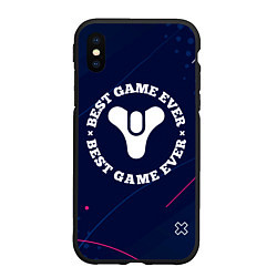 Чехол iPhone XS Max матовый Символ Destiny и надпись Best Game Ever, цвет: 3D-черный