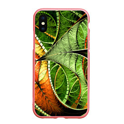 Чехол iPhone XS Max матовый Растительный абстрактный фрактальный паттерн Veget