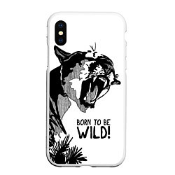 Чехол iPhone XS Max матовый Born to be wild! Cougar, цвет: 3D-белый