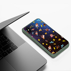 Чехол iPhone XS Max матовый Смайлики-руки 3D Emoji Hands, цвет: 3D-темно-зеленый — фото 2