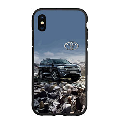 Чехол iPhone XS Max матовый Toyota Land Cruiser 200 V8, цвет: 3D-черный