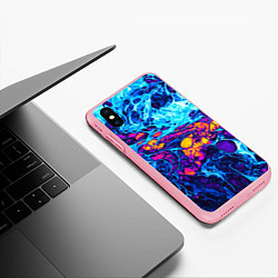 Чехол iPhone XS Max матовый Взрыв Неона Fluid Explosion Неон, цвет: 3D-баблгам — фото 2