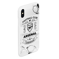 Чехол iPhone XS Max матовый Arsenal Football Club Number 1 Legendary, цвет: 3D-белый — фото 2