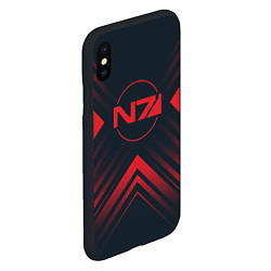 Чехол iPhone XS Max матовый Красный Символ Mass Effect на темном фоне со стрел, цвет: 3D-черный — фото 2