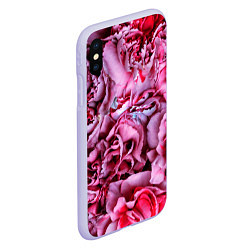 Чехол iPhone XS Max матовый Гвоздики, цвет: 3D-светло-сиреневый — фото 2