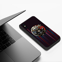 Чехол iPhone XS Max матовый Шлем Маска самурая, цвет: 3D-черный — фото 2