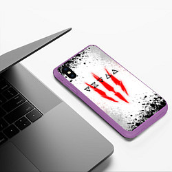 Чехол iPhone XS Max матовый Ведьмак Квэн Ирден Аксий Игни Аард, цвет: 3D-фиолетовый — фото 2