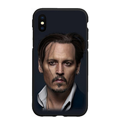 Чехол iPhone XS Max матовый Джонни Депп Johnny Depp, цвет: 3D-черный