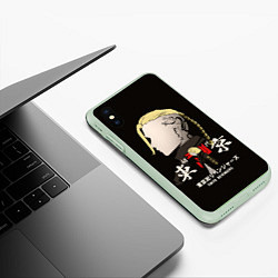 Чехол iPhone XS Max матовый ТОКИЙСКИЕ МСТИТЕЛИ МАЙКИ И ДРАКЕН, цвет: 3D-салатовый — фото 2