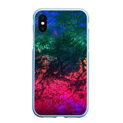 Чехол iPhone XS Max матовый Извержение вулкана Текстура камня, цвет: 3D-голубой