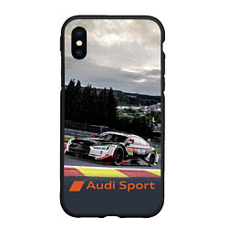 Чехол iPhone XS Max матовый Audi Sport Racing team Ауди Спорт Гоночная команда, цвет: 3D-черный