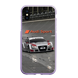 Чехол iPhone XS Max матовый Audi Sport Racing Team Short Track Car Racing Авто, цвет: 3D-светло-сиреневый