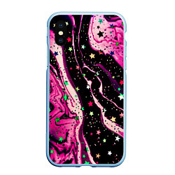 Чехол iPhone XS Max матовый Pink Night, цвет: 3D-голубой