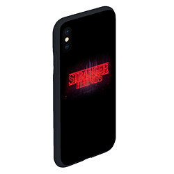 Чехол iPhone XS Max матовый С логотипом Stranger Things, цвет: 3D-черный — фото 2