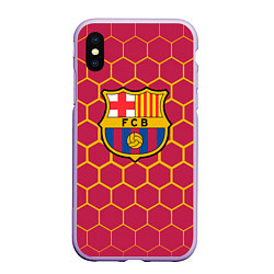 Чехол iPhone XS Max матовый FC BARCELONA соты