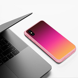 Чехол iPhone XS Max матовый Оранжево-пурпурный градиент, цвет: 3D-баблгам — фото 2