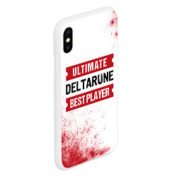 Чехол iPhone XS Max матовый Deltarune: красные таблички Best Player и Ultimate, цвет: 3D-белый — фото 2