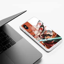 Чехол iPhone XS Max матовый Kaedehara Kazuha GENSHIN IMPACT, цвет: 3D-белый — фото 2