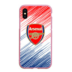 Чехол iPhone XS Max матовый Арсенал arsenal logo, цвет: 3D-розовый