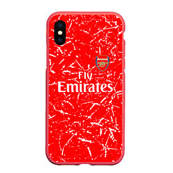 Чехол iPhone XS Max матовый Arsenal fly emirates sport, цвет: 3D-красный