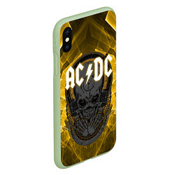 Чехол iPhone XS Max матовый AC DC SKULL ROCK, цвет: 3D-салатовый — фото 2