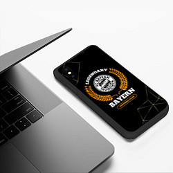 Чехол iPhone XS Max матовый Лого Bayern и надпись Legendary Football Club на т, цвет: 3D-черный — фото 2