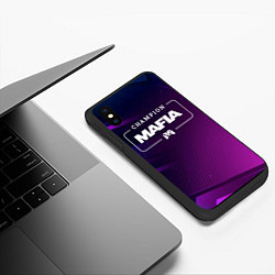 Чехол iPhone XS Max матовый Mafia Gaming Champion: рамка с лого и джойстиком н, цвет: 3D-черный — фото 2